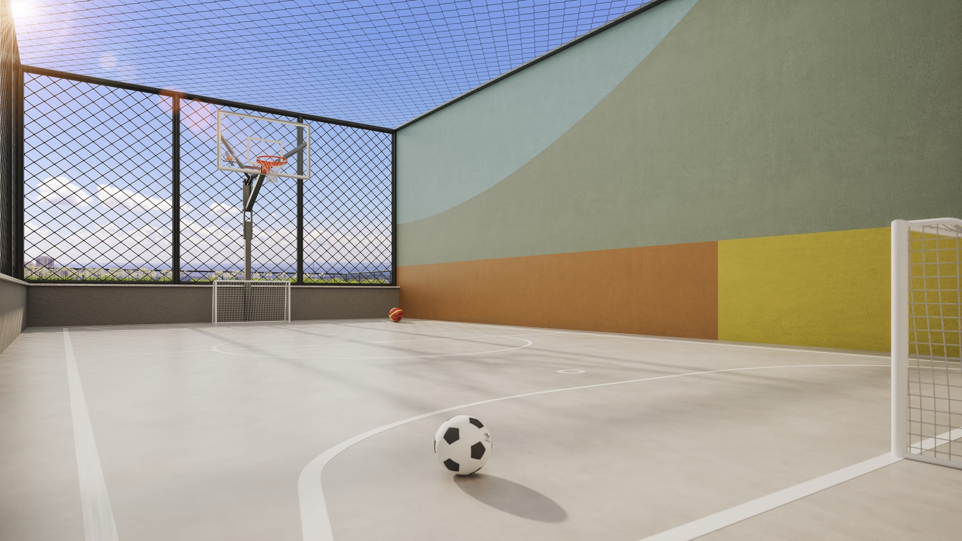 Quadra esportiva do Una Areião